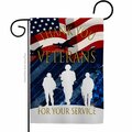 Patio Trasero 13 x 18.5 in. Thank You Veterans Garden Flag with Armed Forces Service Double-Sided  Vertical Flags PA3870247